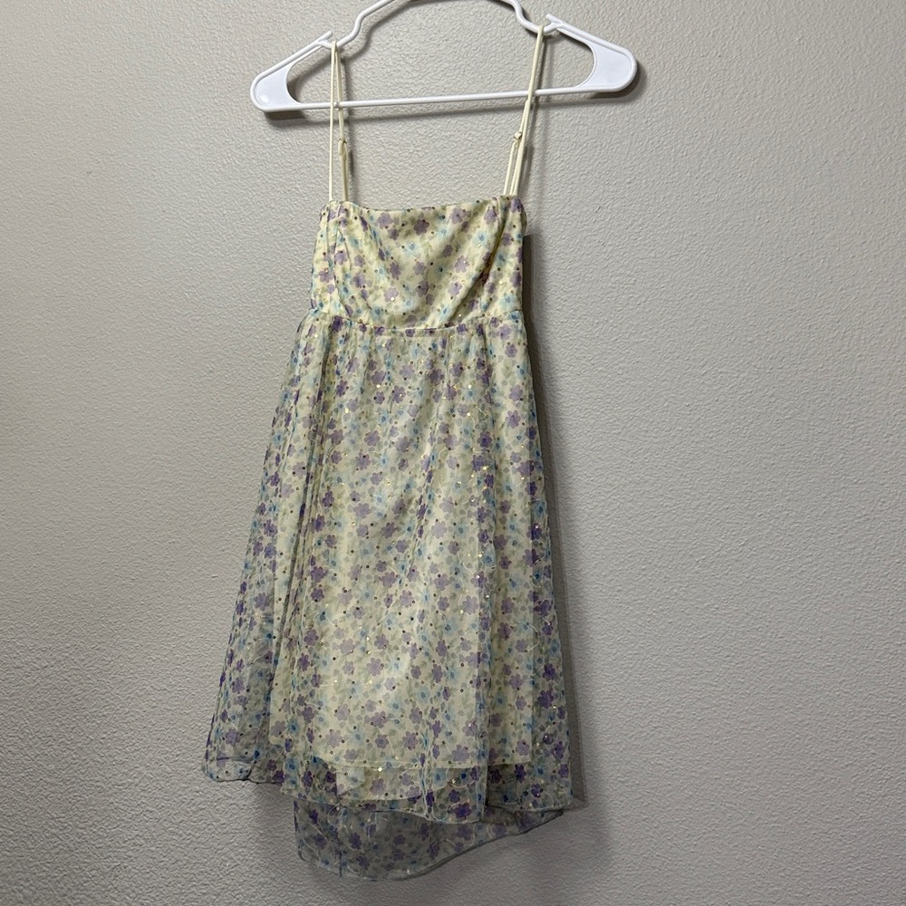 Lucy in the Sky Mesh Sequin Floral Babydoll Dress - Picture 13 of 13